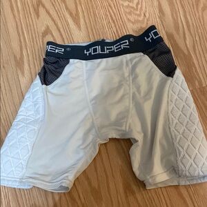 Youper Youth s small White Padded sliding Shorts softball baseball football